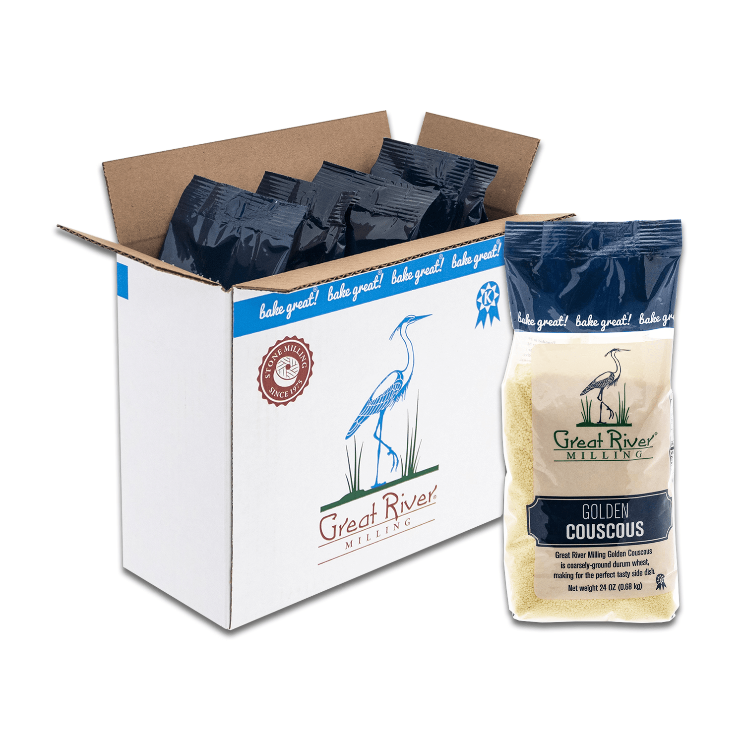 Great River Milling Golden Couscous Case Open